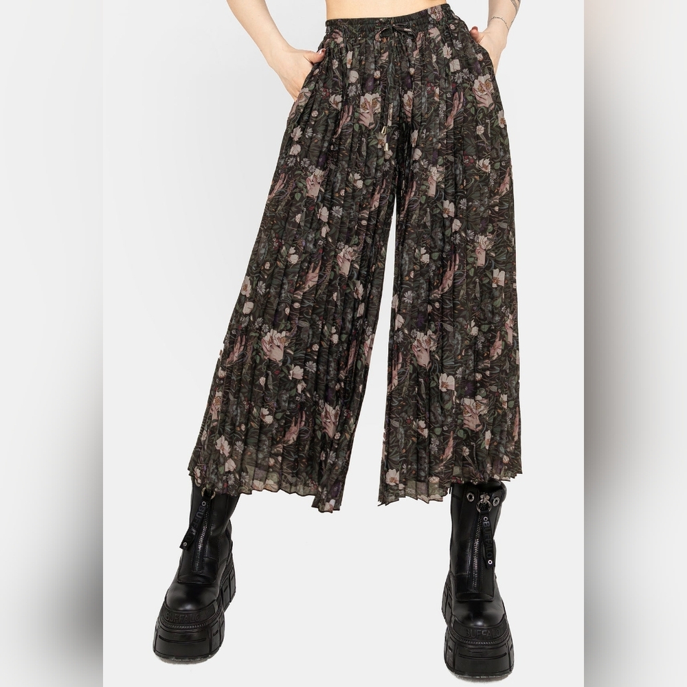 Disturbia Green and Black Cropped Jumpsuit Ankle Length
